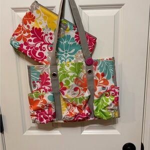 Colorful Floral Tote Bag Set